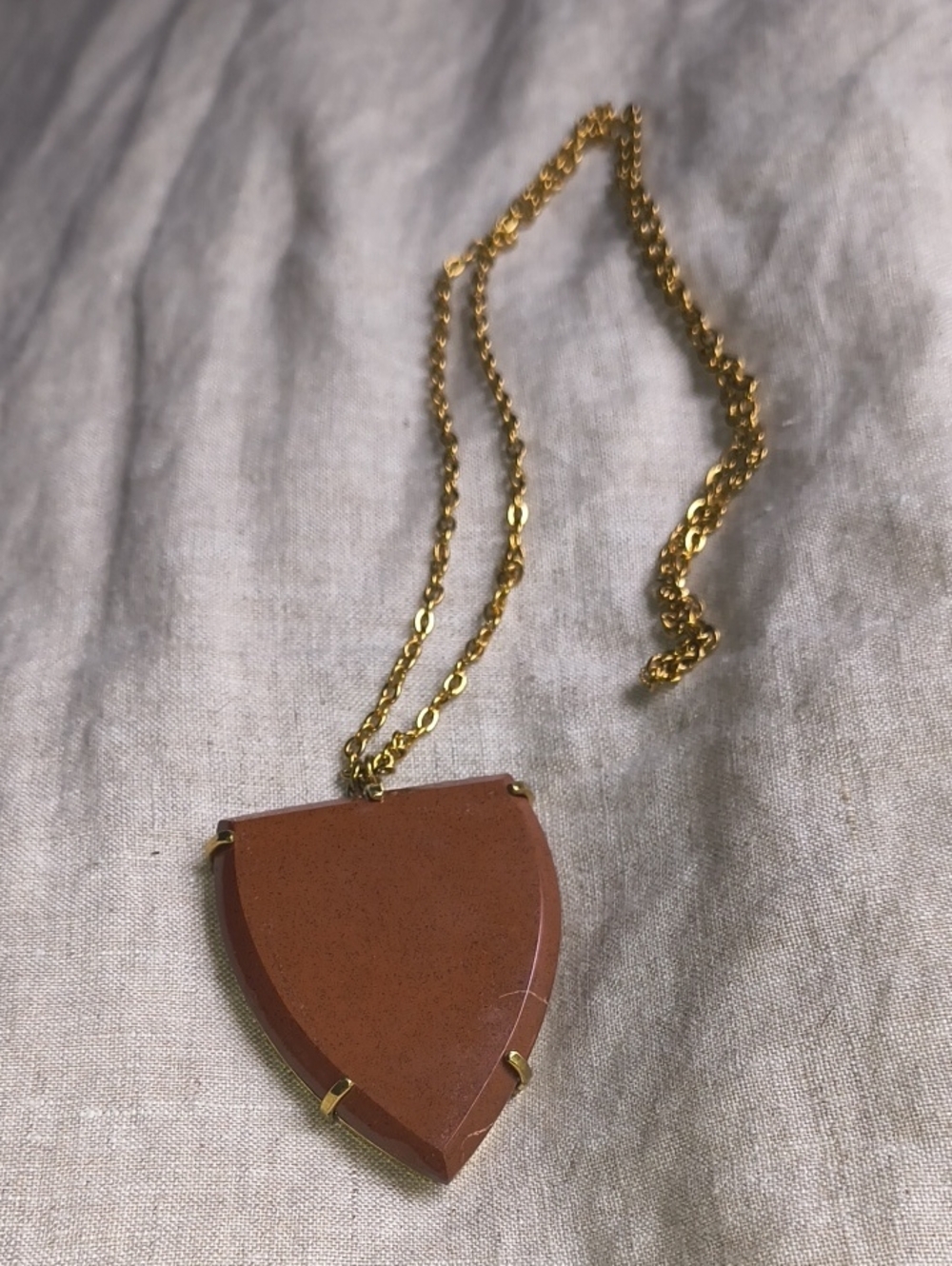 Brass Toned Necklace with Red Jasper By BCP JEWELRY 🧡 BARBARA C. Pellegrino